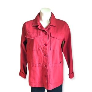 5/$25 SANCTUARY Button Up Utility Jacket with Collar Pockets Red Womens Small